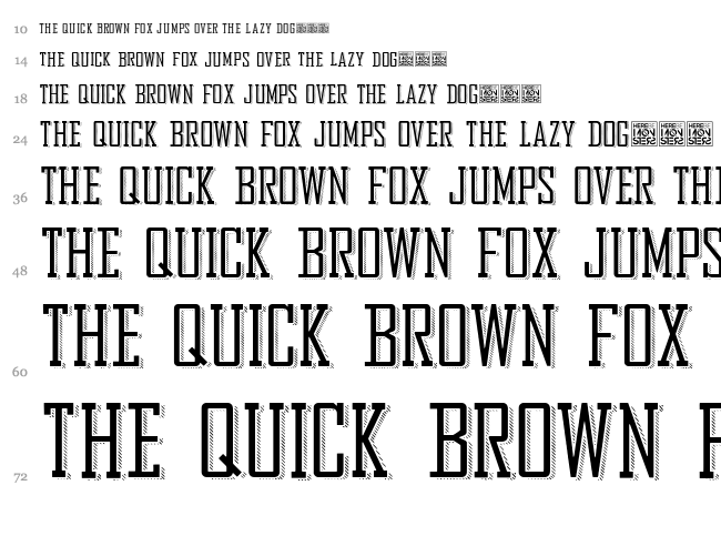 Bureau font waterfall